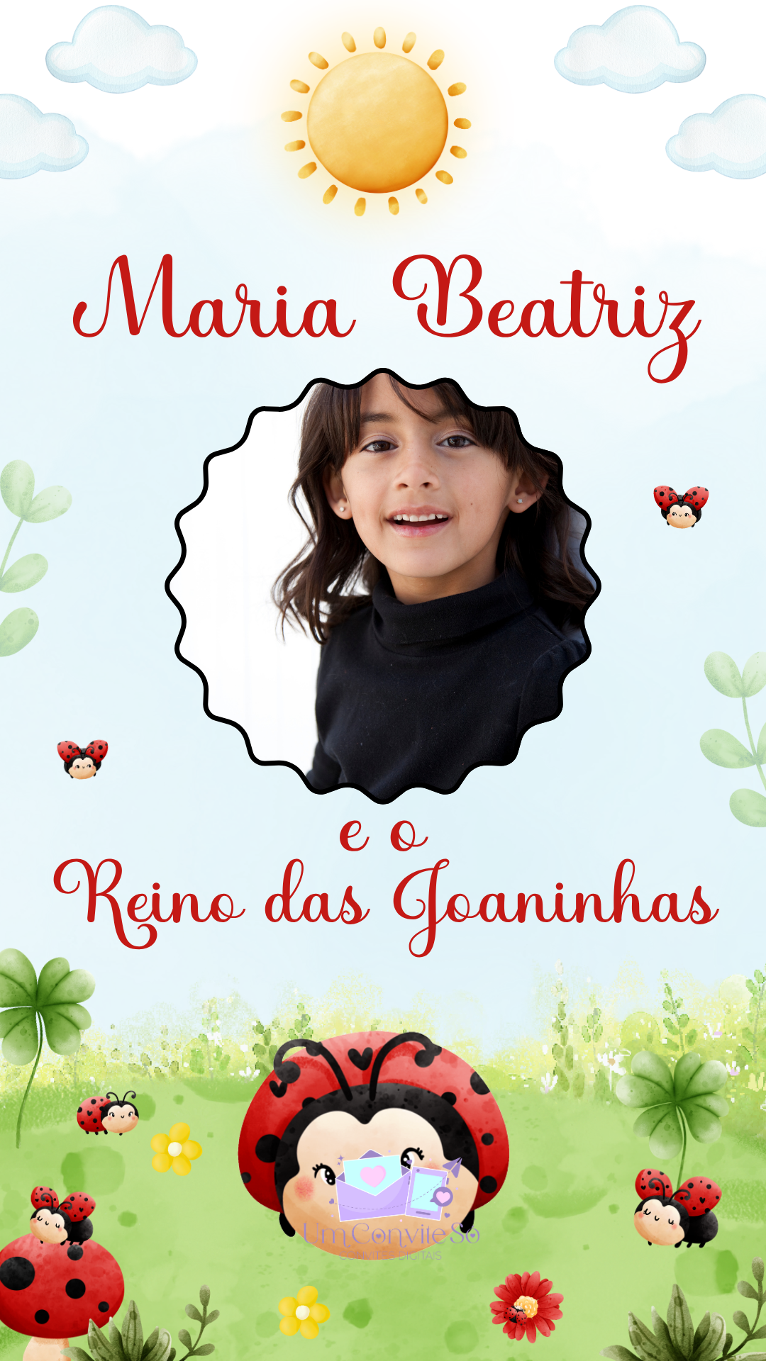 Capa do convite animado Joaninha