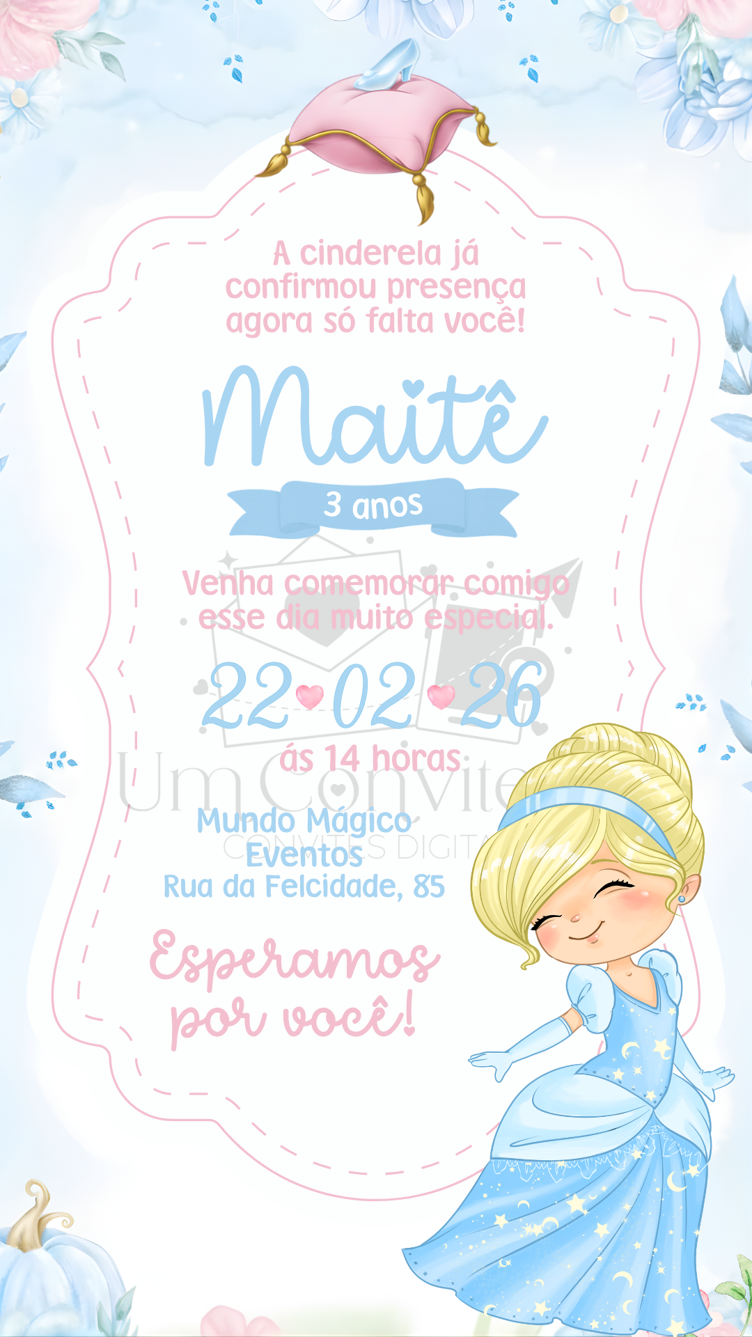 Exemplo de convite tradicional infantil