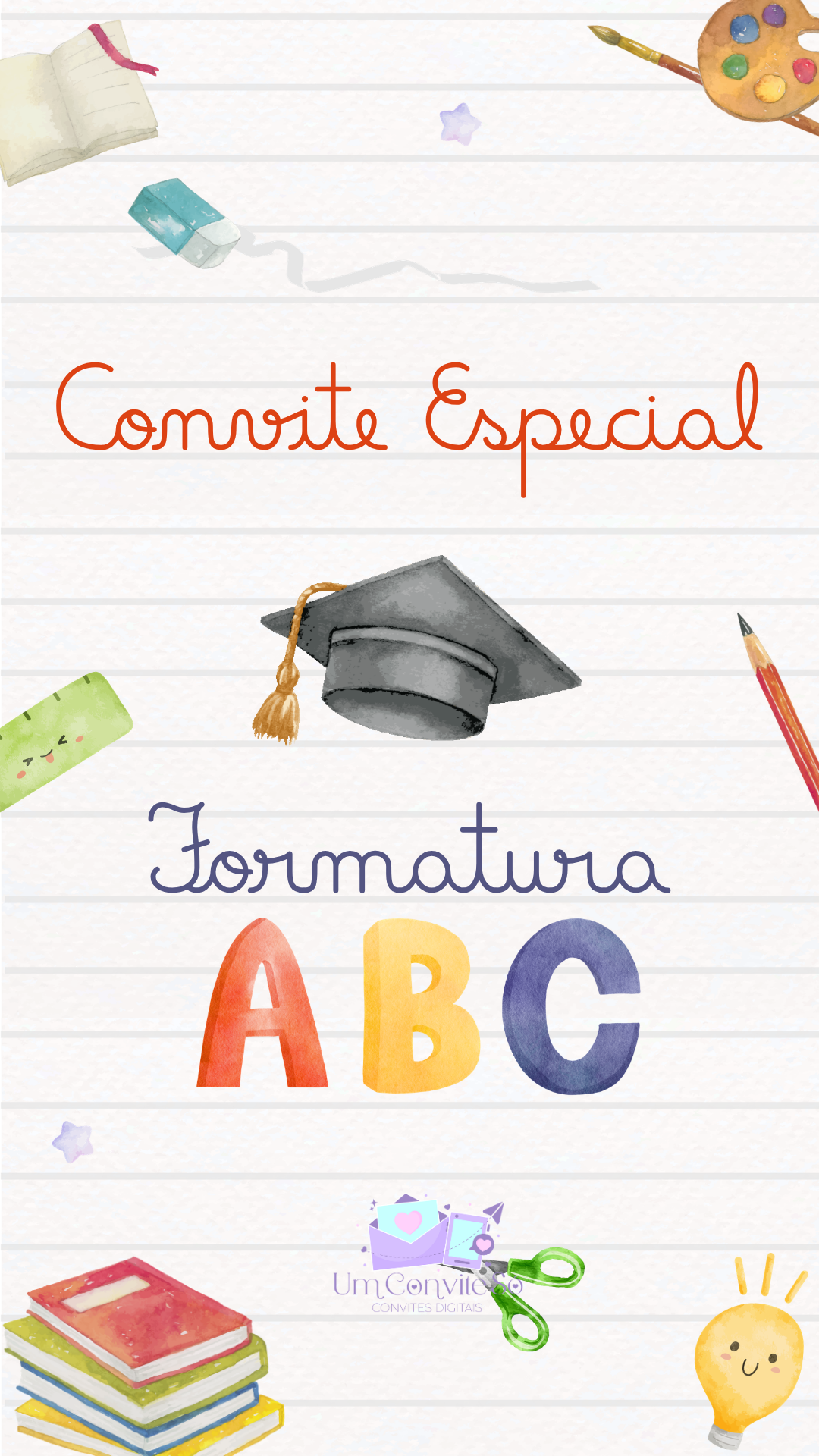 Capa do convite animado Formatura ABC