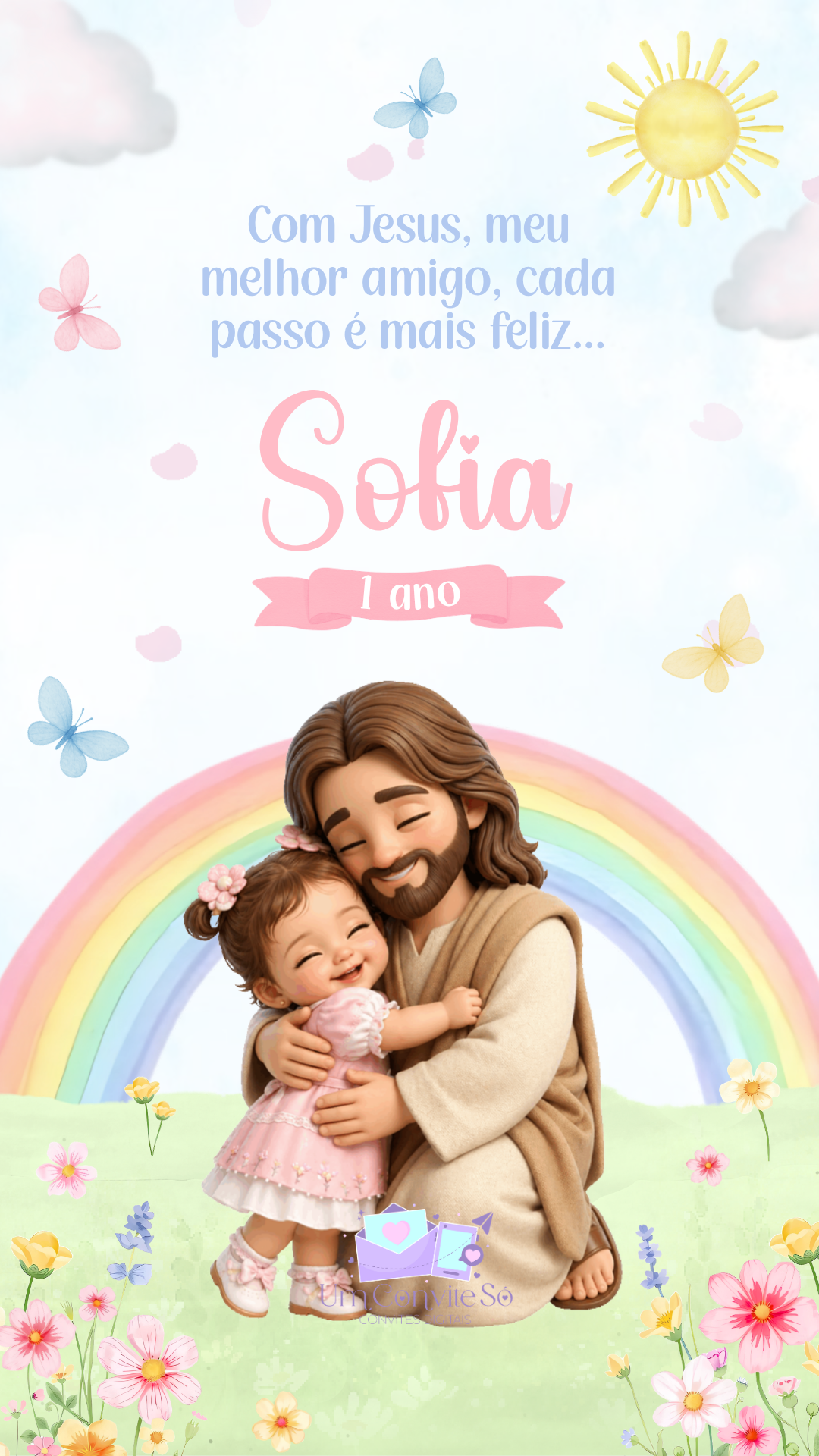 Capa do convite animado Jesus é o Meu Melhor Amigo