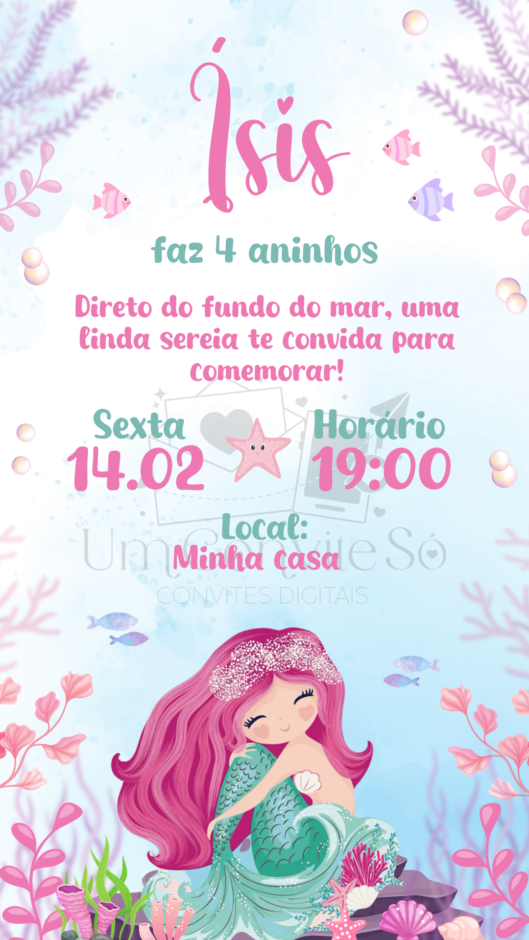Convite tradicional Sereia