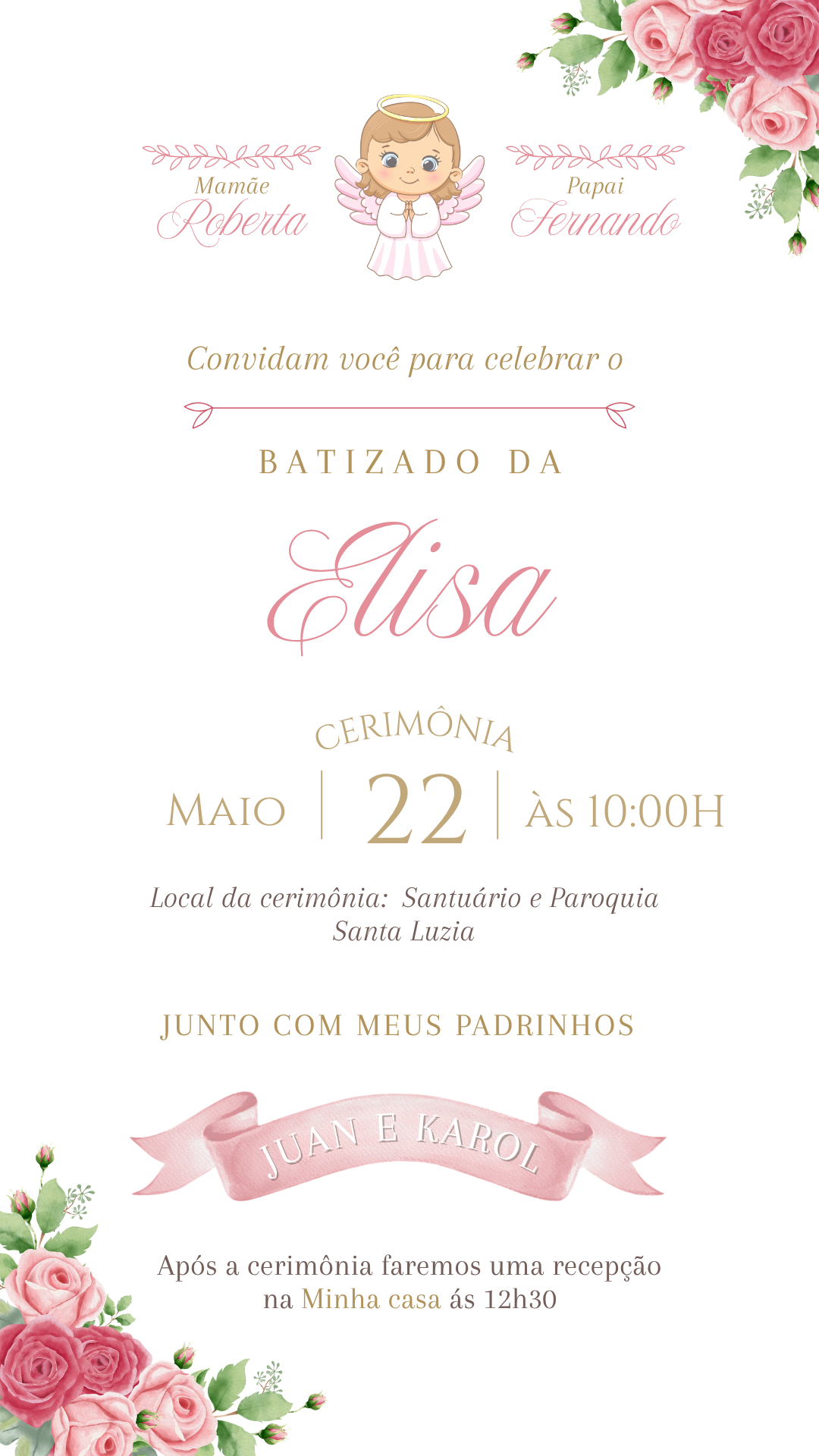 Batizado Rosa Tradicional